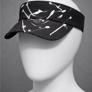 Black and White Paint-Splash Visor Hat